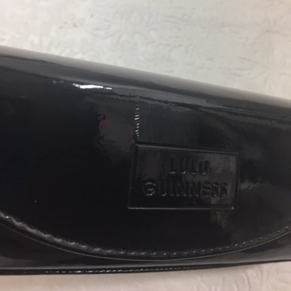 Lulu Guinness Designer 👓Eyeglasses👓 Hard Shell Case w/Mirror Black Shiny - Picture 6 of 6